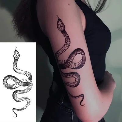 Татуировка женская графика на боку змея 3270 | Art of Pain