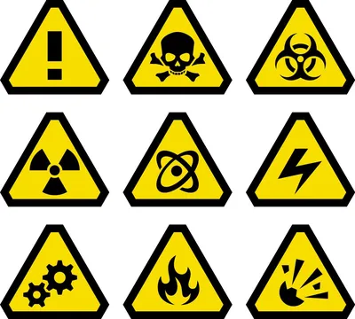 Знаки вектора опасности Знак радиации, знак Biohazard, химические оружия  подписывает Иллюстрация вектора - иллюстрации насчитывающей вниманиях,  оксидант: 112605017