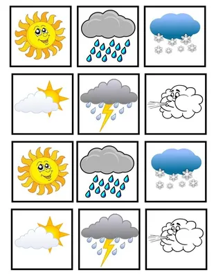 значки погоды разных цветов, прогноз погоды, значок погоды, плоский значок  погоды, зонтик, фотография, мультфильм png | PNGWing