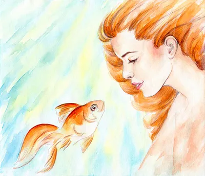 Картина маслом \"Золотая рыбка для исполнения желаний. N24\" 80x80 JR201234  купить в Москве