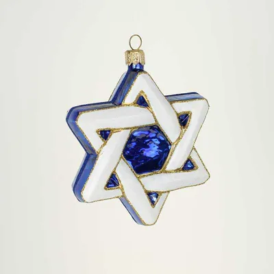 Золотая звезда давида ханука еврейского происхождения | Премиум Фото