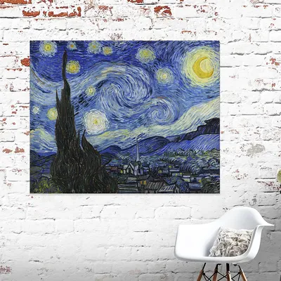 Фотообои на заказ с изображением звездной ночи Ван Гога, картина маслом,  настенная бумажная фотобумага для гостиной, спальни, фоновая бумажная 3d  обои | AliExpress