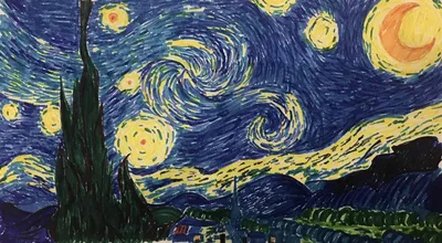 Торт Картина Ван Гога Звездная ночь 13073319 стоимостью 26 500 рублей -  торты на заказ ПРЕМИУМ-класса от КП «Алтуфьево»