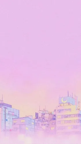 Эстетика Обои на телефон группа зданий с розовым небом