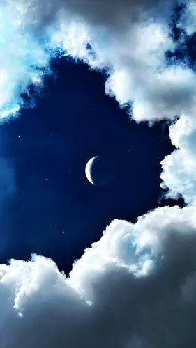 Облака Обои на телефон луна в небе