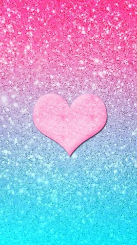 С Сердечками Обои на телефон розовое сердце на синей поверхности