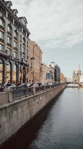 Санкт Петербург Обои на телефон канал с мостом и зданиями