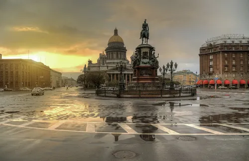Санкт Петербург Обои на телефон статуя на площади со зданиями на заднем плане