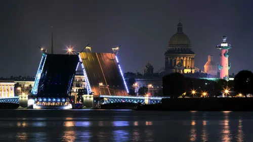 Санкт Петербург Обои на телефон мост с огнями ночью