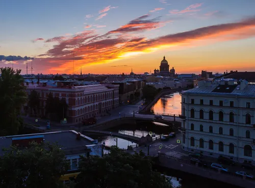 Санкт Петербург Обои на телефон город с рекой и зданиями