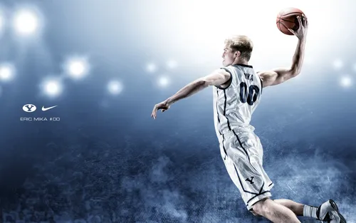 Спортивные Обои на телефон баскетболист прыгает, чтобы замочить баскетбол
