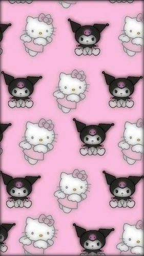 Hello Kitty Обои на телефон группа кошек