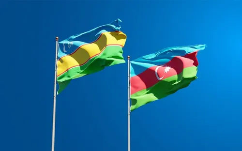 Азербайджан Обои на телефон пара флагов, развевающихся в воздухе