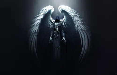 Ангел Обои на телефон черно-белое изображение существа с длинными волосами