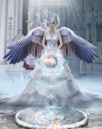 Ангел Обои на телефон человек в белом платье и крыльях в воде