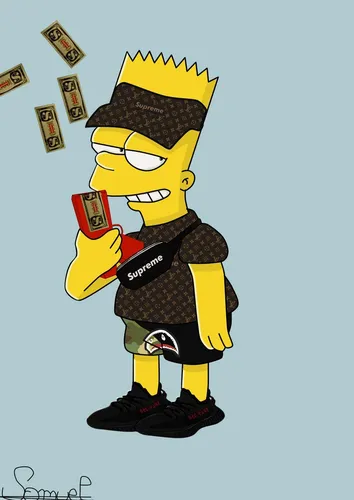 Грустный Барт Симпсон Обои на телефон человек в одежде