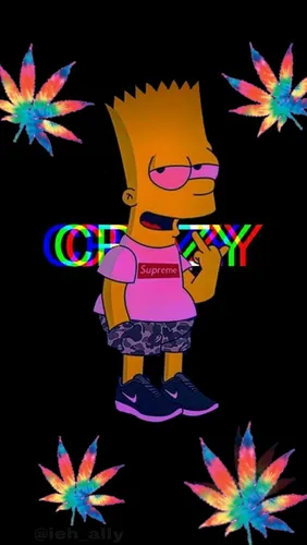 Грустный Барт Симпсон Обои на телефон мультипликационный персонаж на желтом фоне