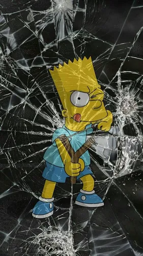 Грустный Барт Симпсон Обои на телефон желто-синяя игрушка