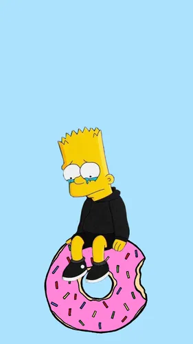 Грустный Барт Симпсон Обои на телефон человек на сноуборде