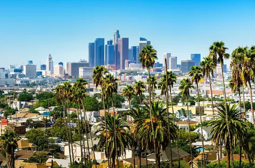 Лос Анджелес Обои на телефон городской пейзаж с пальмами