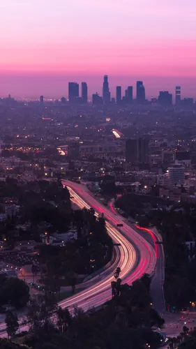 Лос Анджелес Обои на телефон город с рекой и мостом