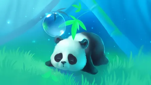 Милые В Хорошем Качестве Обои на телефон панда, плавающая в воде