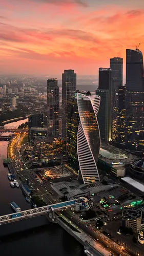Москва Обои на телефон город с высокими зданиями