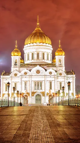 Москва Обои на телефон большое белое здание с золотой купольной крышей