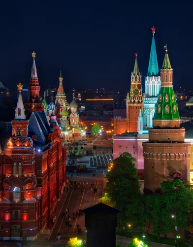 Москва Обои на телефон город с множеством красочных зданий