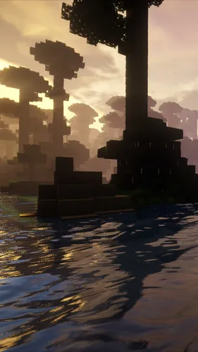 Minecraft Обои на телефон здание с башней и деревом спереди