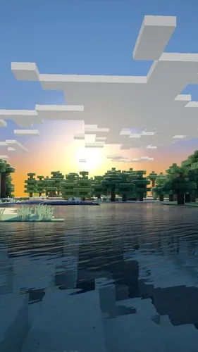 Minecraft Обои на телефон здание с бассейном перед ним