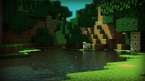 Minecraft Обои на телефон бассейн во внутреннем дворе