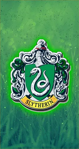 Гарри Поттер Слизерин Обои на телефон зелено-белый логотип