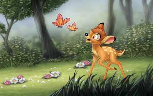 Мультики Дисней Обои на телефон мультфильм о собаке в лесу с растениями и рыбой