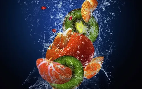 Фрукты В Воде Обои на телефон крупный план некоторых фруктов