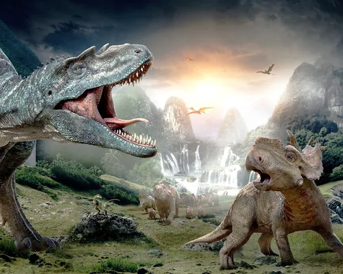 С Динозаврами Обои на телефон группа динозавров в пустыне