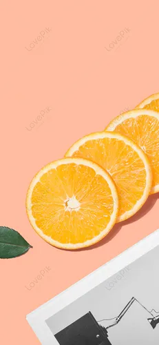 Оранжевые Обои на телефон лимон, разрезанный пополам