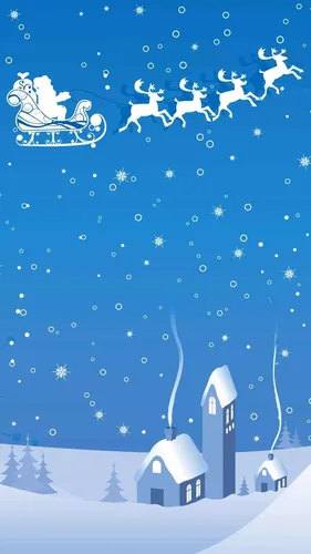 Рождественские Обои на телефон группа снеговиков и домик в снегу