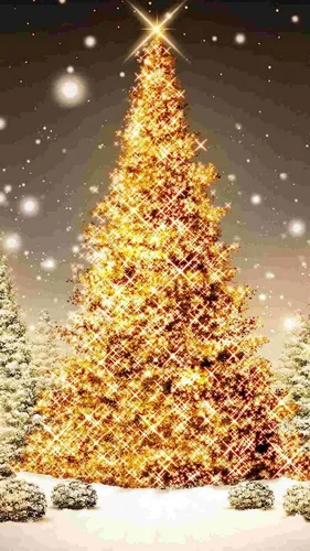 Рождество Обои на телефон дерево с огнями на нем