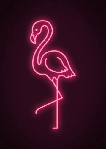 Фламинго Обои на телефон неоновая вывеска с черепом