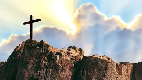 Христианские Обои на телефон крест на вершине горы