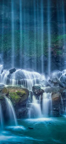 Водопад Обои на телефон водопад со скалами и растениями