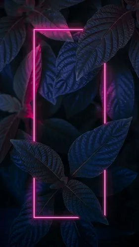 Неон Обои на телефон растение с фиолетовыми огнями