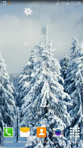 3D Движущиеся Обои на телефон группа деревьев, покрытых снегом