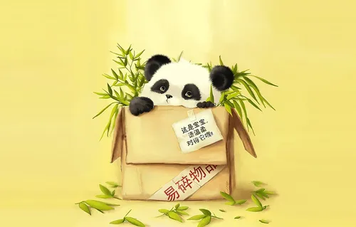 Панда Обои на телефон панда в коробке