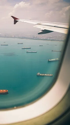 Самолет Обои на телефон вид на океан из окна самолета