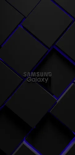 Самсунг Галакси Обои на телефон синий логотип с белым текстом