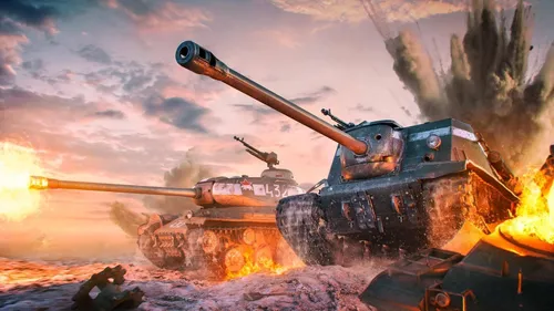 Танки Обои на телефон видеоигра с танком, огнем и дымом