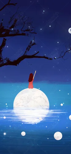 Фентези Обои на телефон снеговик с красной шляпой и деревом на заднем плане