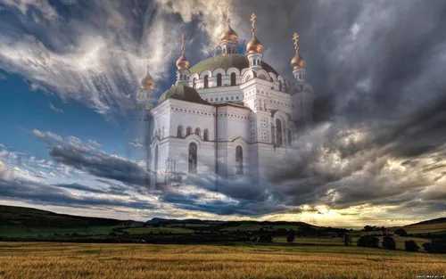 Православные Обои на телефон большое белое здание с башнями и куполами